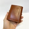 Pánská hnědá kožená peněženka Ricardo Leather RFID s monogramem (ražba)