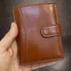 Pánská hnědá kožená peněženka Ricardo Leather RFID s monogramem (ražba)