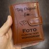 Pánská hnědá kožená peněženka Ricardo Leather RFID s monogramem a vlastním textem
