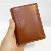 Pánská hnědá kožená peněženka Ricardo Leather RFID s monogramem a vlastním textem