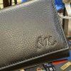 Pánská černá kožená peněženka BEORIGINAL Leather RFID s monogramem (ražba)  + Akce - zlatá mince Pro štěstí ZDARMA