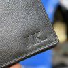 Pánská černá kožená peněženka BEORIGINAL Leather RFID s monogramem (ražba)  + Akce - zlatá mince Pro štěstí ZDARMA