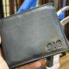 Pánská černá kožená peněženka BEORIGINAL Leather RFID s monogramem (ražba)  + Akce - zlatá mince Pro štěstí ZDARMA