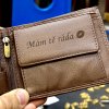 Pánská tmavě hnědá NAPPA kožená peněženka RFID BEORIGINAL Leather s monogramem (ražba)  + Akce - zlatá mince Pro štěstí ZDARMA