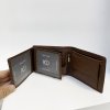 Pánská tmavě hnědá NAPPA kožená peněženka RFID BEORIGINAL Leather s monogramem (ražba)