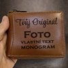 Pánská hnědá kožená peněženka ZIPPER ROYAL Leather s monogramem, textem nebo fotkou