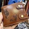 Pánská kožená peněženka s řetízkem ROYAL Leather RFID s monogramem, textem nebo fotkou  + Akce - zlatá mince Pro štěstí ZDARMA