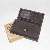 Dámská hnědá kožená peněženka WILD Leather s monogramem (ražba)
