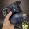Pánský kožený set RFID Bellugio Leather černý kožená peněženka a kožený pásek s monogramem (ražba)