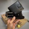 Pánský kožený set RFID Bellugio Leather černý kožená peněženka a kožený pásek s monogramem (ražba)