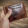 Hnědá kožená dolarovka ROYAL Leather s monogramem a vlastním textem