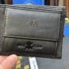 Černá SLIM kožená peněženka BEORIGINAL Leather s monogramem (ražba)  + Akce - zlatá mince Pro štěstí ZDARMA