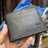 Černá SLIM kožená peněženka BEORIGINAL Leather s monogramem (ražba)  + Akce - zlatá mince Pro štěstí ZDARMA