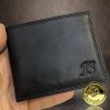 Černá SLIM kožená peněženka BEORIGINAL Leather s monogramem (ražba)