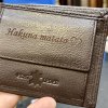 Hnědá SLIM kožená peněženka BEORIGINAL Leather s monogramem (ražba)  + Akce - zlatá mince Pro štěstí ZDARMA