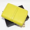Dámská žlutá kožená peněženka na zip BELLUGIO Leather s monogramem a vlastním textem
