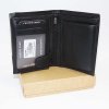 Pánská černá/šedá kožená peněženka BULL Leather s monogramem (ražba)