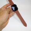 Hnědý kožený řemínek pásek pro Apple IWATCH BE ORIGINAL s vlastním monogramem, textem nebo obrázkem