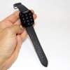Černý kožený řemínek pásek pro Apple IWATCH BE ORIGINAL s vlastním monogramem, textem nebo obrázkem