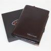 Pánská hnědá kožená peněženka Bellugio Leather RFID s monogramem (ražba)