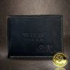 Pánská černá kožená peněženka Tiger Leather s monogramem (ražba)