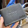 Pánská černá kožená peněženka Tiger Leather s monogramem (ražba)  + Akce - zlatá mince Pro štěstí ZDARMA
