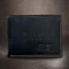 Pánská černá kožená peněženka Tiger Leather s monogramem (ražba)