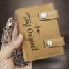 Pánská hnědá kožená peněženka s řetízkem Tillberg Leather s monogramem a vlastním textem