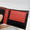 Černá červená SLIM kožená peněženka BEORIGINAL Leather s monogramem (ražba)