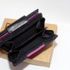 Dámská černá růžová kožená peněženka BEORIGINAL Leather s monogramem