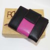 Dámská černá růžová kožená peněženka BEORIGINAL Leather s monogramem