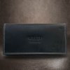 Dámská černá kožená peněženka WILD Leather s monogramem (ražba)