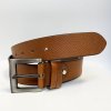 Pánský hnědý kožený pásek EXCLUSIVE Leather s monogramem (ražba) lze zkrátit