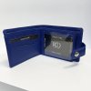 Pánská modrá kožená peněženka RFID BEORIGINAL Leather s monogramem (ražba)