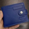 Pánská modrá kožená peněženka RFID BEORIGINAL Leather s monogramem (ražba)