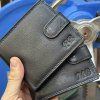 Pánská černá kožená peněženka RFID BEORIGINAL Leather s monogramem (ražba)  + Akce - zlatá mince Pro štěstí ZDARMA