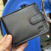 Pánská černá kožená peněženka RFID BEORIGINAL Leather s monogramem (ražba)  + Akce - zlatá mince Pro štěstí ZDARMA
