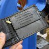 Pánská černá kožená peněženka RFID BEORIGINAL Leather s monogramem (ražba)  + Akce - zlatá mince Pro štěstí ZDARMA