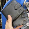 Pánská černá kožená peněženka RFID BEORIGINAL Leather s monogramem (ražba)  + Akce - zlatá mince Pro štěstí ZDARMA