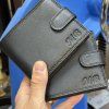 Pánská černá kožená peněženka RFID BEORIGINAL Leather s monogramem (ražba)  + Akce - zlatá mince Pro štěstí ZDARMA