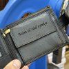 Pánská černá kožená peněženka RFID BEORIGINAL Leather s monogramem (ražba)  + Akce - zlatá mince Pro štěstí ZDARMA