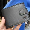 Pánská černá kožená peněženka RFID BEORIGINAL Leather s monogramem (ražba)  + Akce - zlatá mince Pro štěstí ZDARMA