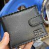 Pánská černá kožená peněženka RFID BEORIGINAL Leather s monogramem (ražba)  + Akce - zlatá mince Pro štěstí ZDARMA