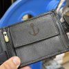 Pánská černá kožená peněženka RFID BEORIGINAL Leather s monogramem (ražba)  + Akce - zlatá mince Pro štěstí ZDARMA
