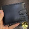 Pánská černá kožená peněženka RFID BEORIGINAL Leather s monogramem (ražba)