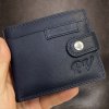 Pánská modrá kožená peněženka RFID BEORIGINAL Leather s monogramem (ražba)