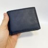 Pánská modrá kožená peněženka RFID BEORIGINAL Leather s monogramem (ražba)