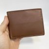 Pánská hnědá kožená peněženka RFID BEORIGINAL Leather s monogramem (ražba)