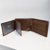 Pánská hnědá kožená peněženka RFID BEORIGINAL Leather s monogramem (ražba)