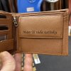 Pánská hnědá kožená peněženka BEORIGINAL Leather RFID s vlastním monogramem, textem nebo fotkou  + Akce - zlatá mince Pro štěstí ZDARMA